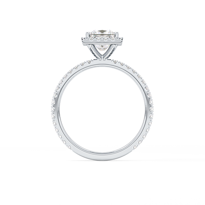 Princess Cut 1.04 Carat Moissanite Ring – Halo & Pave Setting in Gold