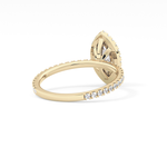 Marquise Cut 0.82 Carat Moissanite Ring – Halo & Pave Setting in Gold