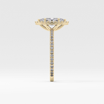 Marquise Cut 0.82 Carat Moissanite Ring – Halo & Pave Setting in Gold