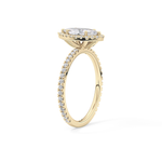 Marquise Cut 0.82 Carat Moissanite Ring – Halo & Pave Setting in Gold