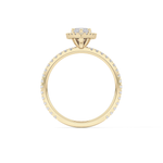 Marquise Cut 0.82 Carat Moissanite Ring – Halo & Pave Setting in Gold