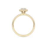 Marquise Cut 0.82 Carat Moissanite Ring – Halo & Pave Setting in Gold