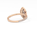 Marquise Cut 0.82 Carat Moissanite Ring – Halo & Pave Setting in Gold