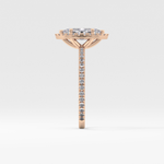 Marquise Cut 0.82 Carat Moissanite Ring – Halo & Pave Setting in Gold