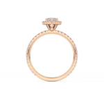 Marquise Cut 0.82 Carat Moissanite Ring – Halo & Pave Setting in Gold