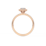 Marquise Cut 0.82 Carat Moissanite Ring – Halo & Pave Setting in Gold