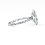 Marquise Cut 0.82 Carat Moissanite Ring – Halo & Pave Setting in Gold