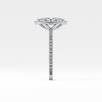 Marquise Cut 0.82 Carat Moissanite Ring – Halo & Pave Setting in Gold