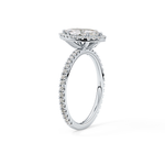 Marquise Cut 0.82 Carat Moissanite Ring – Halo & Pave Setting in Gold