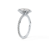 Marquise Cut 0.82 Carat Moissanite Ring – Halo & Pave Setting in Gold