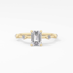 Emerald Cut 1.02 Carat Moissanite Ring – Dainty Setting in Gold