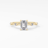 Emerald Cut 1.02 Carat Moissanite Ring – Dainty Setting in Gold