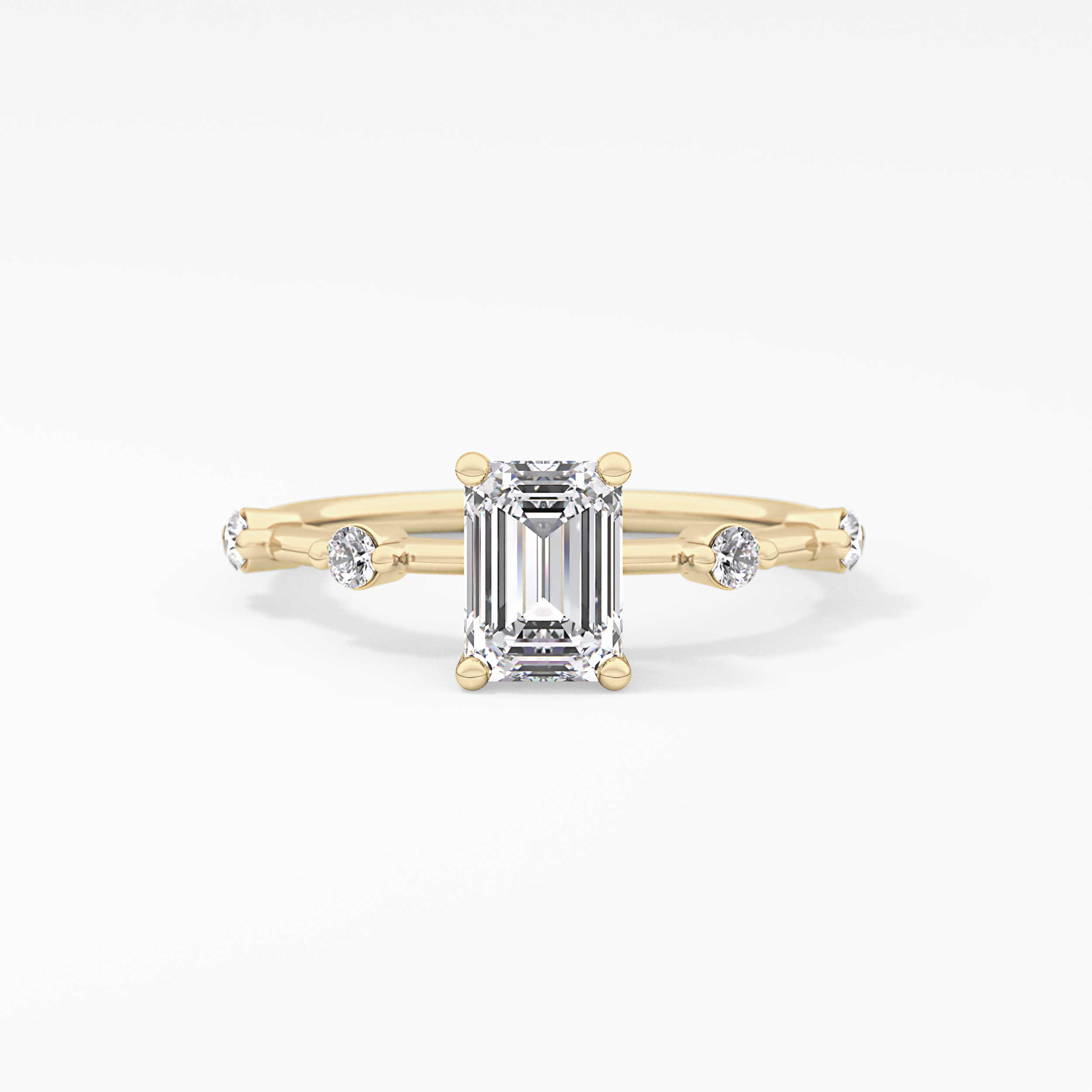 Emerald Cut 1.02 Carat Moissanite Ring – Dainty Setting in Gold