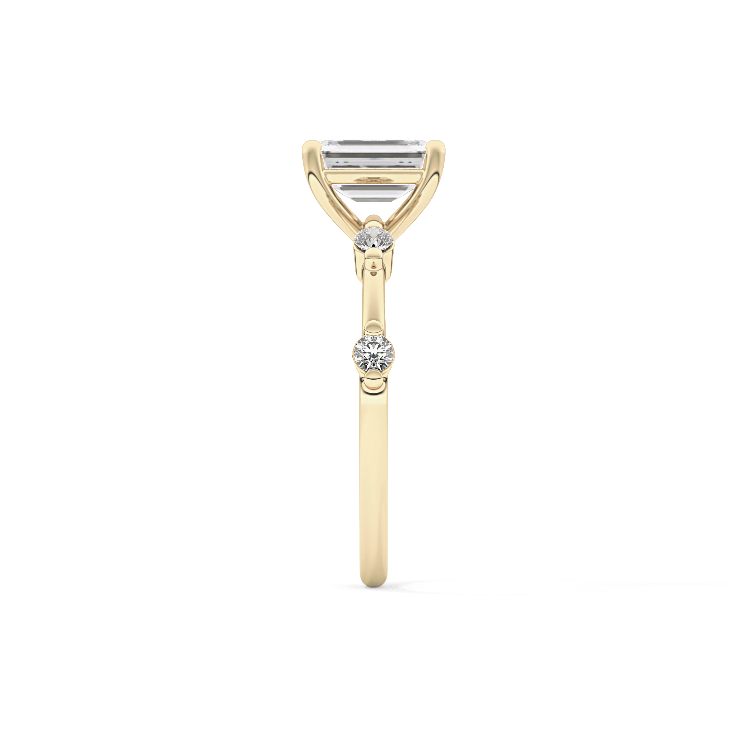 Emerald Cut 1.02 Carat Moissanite Ring – Dainty Setting in Gold