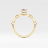 Emerald Cut 1.02 Carat Moissanite Ring – Dainty Setting in Gold