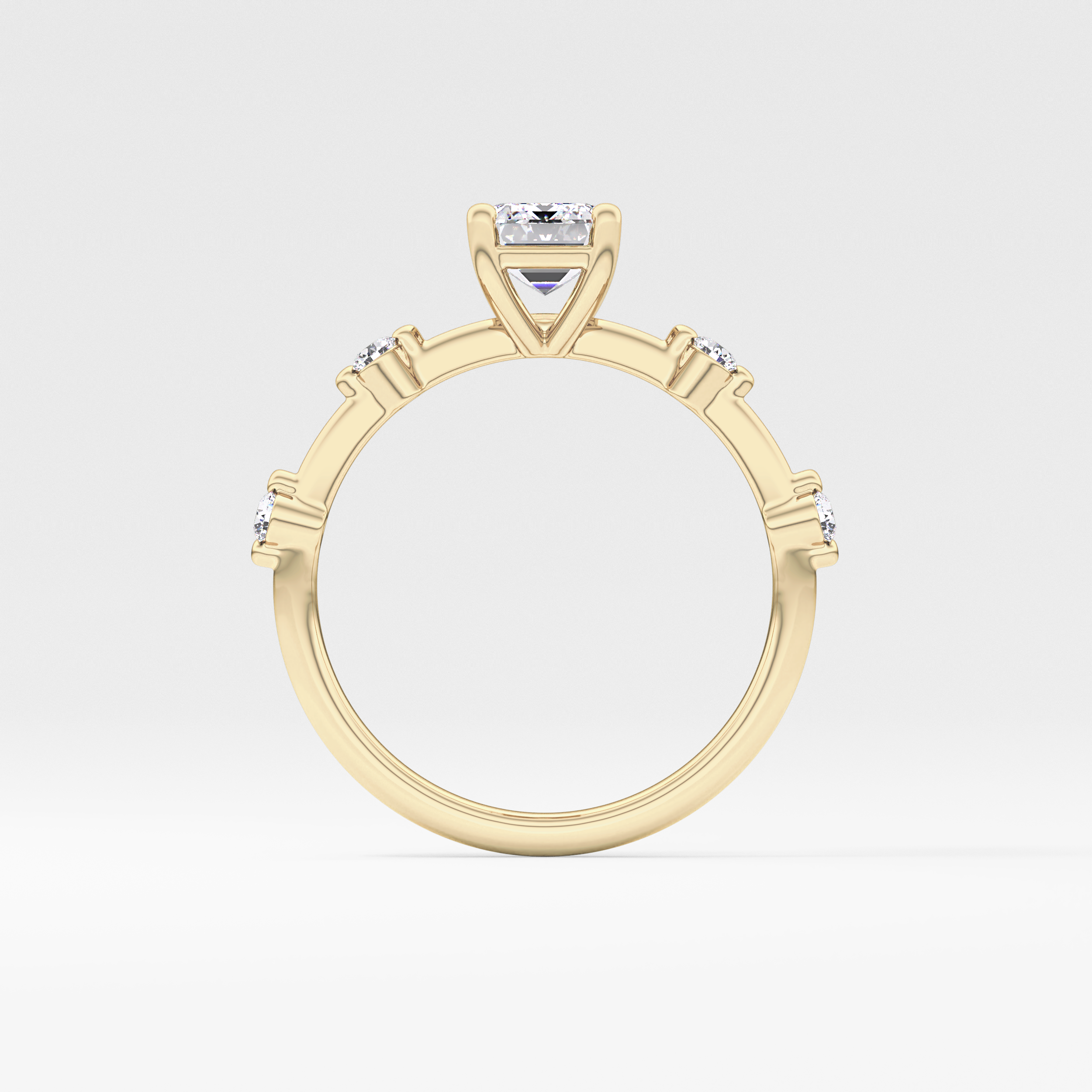 Emerald Cut 1.02 Carat Moissanite Ring – Dainty Setting in Gold