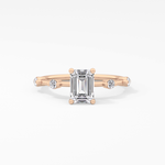 Emerald Cut 1.02 Carat Moissanite Ring – Dainty Setting in Gold
