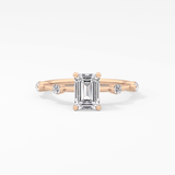 Emerald Cut 1.02 Carat Moissanite Ring – Dainty Setting in Gold
