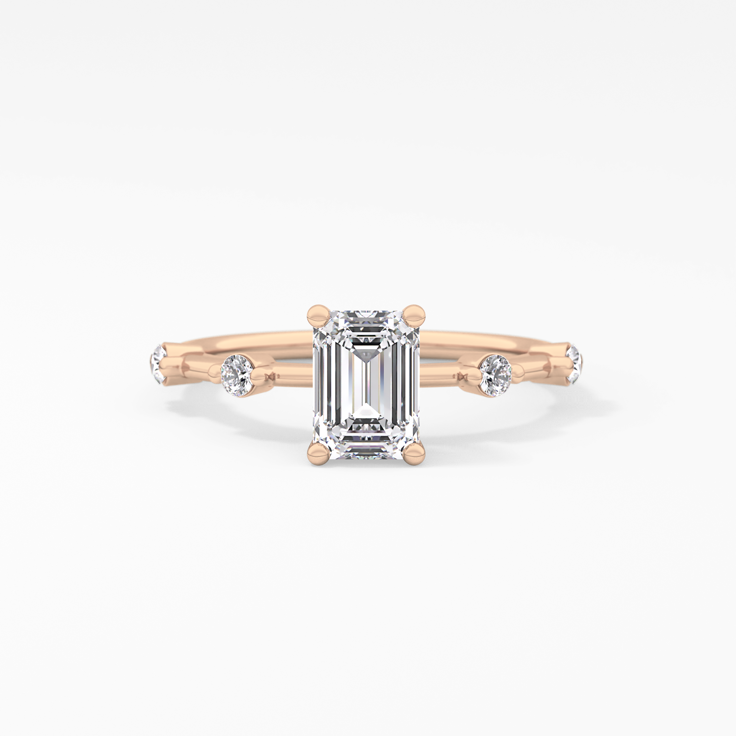 Emerald Cut 1.02 Carat Moissanite Ring – Dainty Setting in Gold