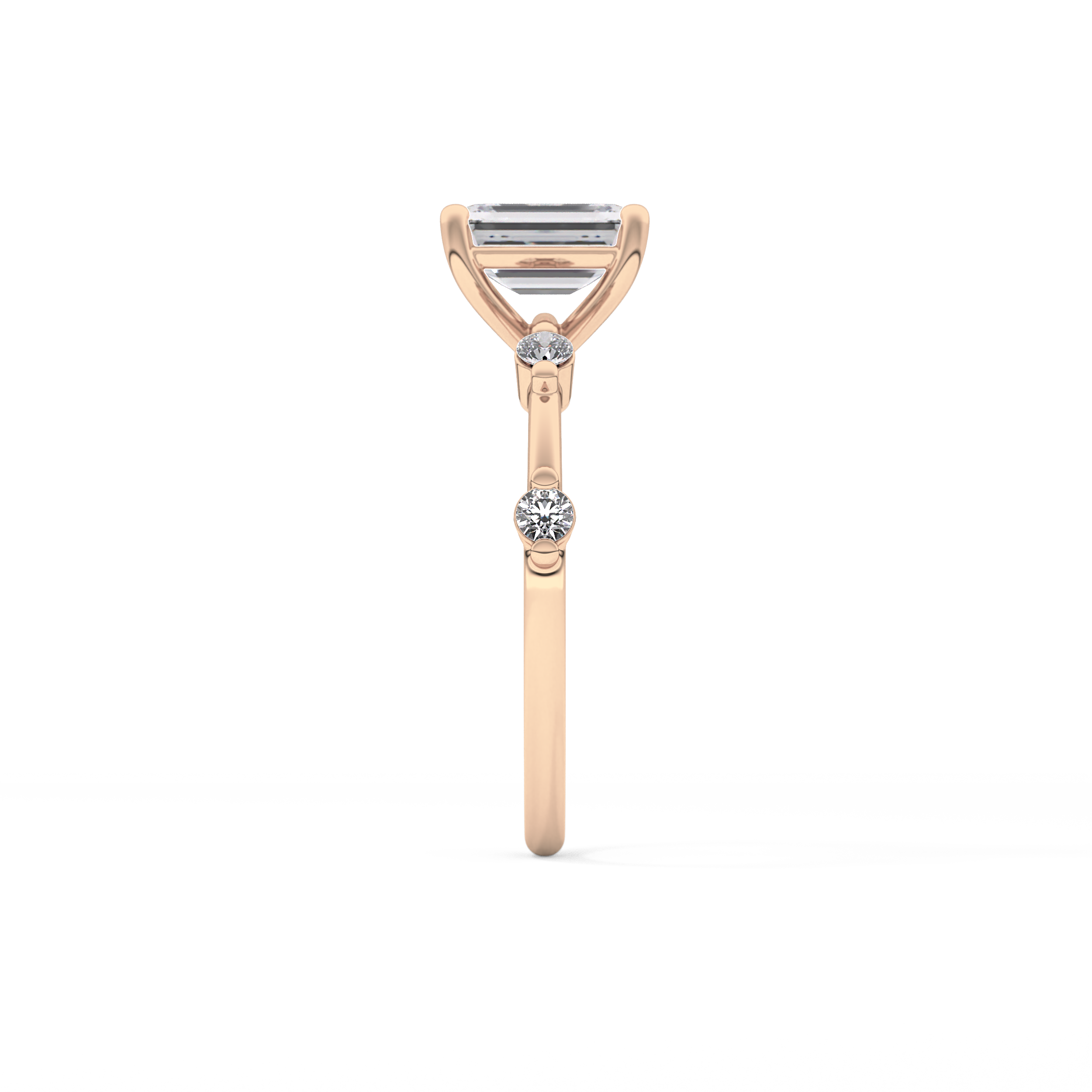 Emerald Cut 1.02 Carat Moissanite Ring – Dainty Setting in Gold