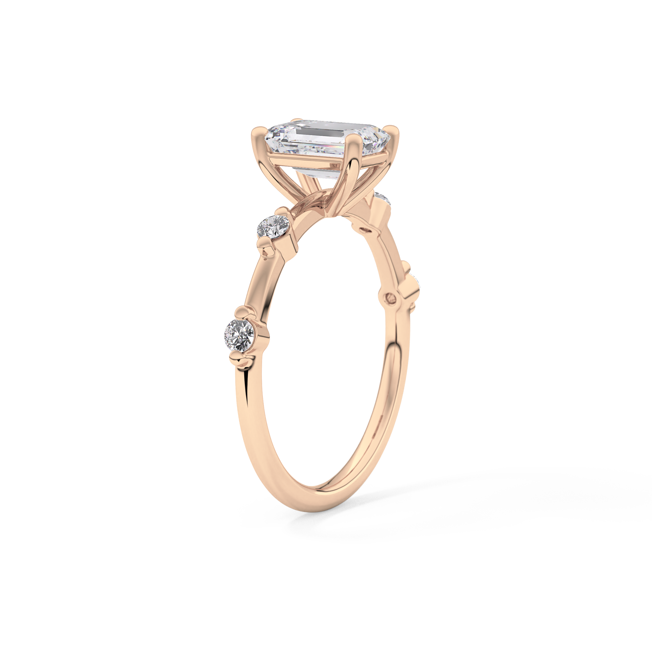 Emerald Cut 1.02 Carat Moissanite Ring – Dainty Setting in Gold