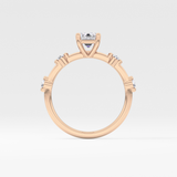 Emerald Cut 1.02 Carat Moissanite Ring – Dainty Setting in Gold
