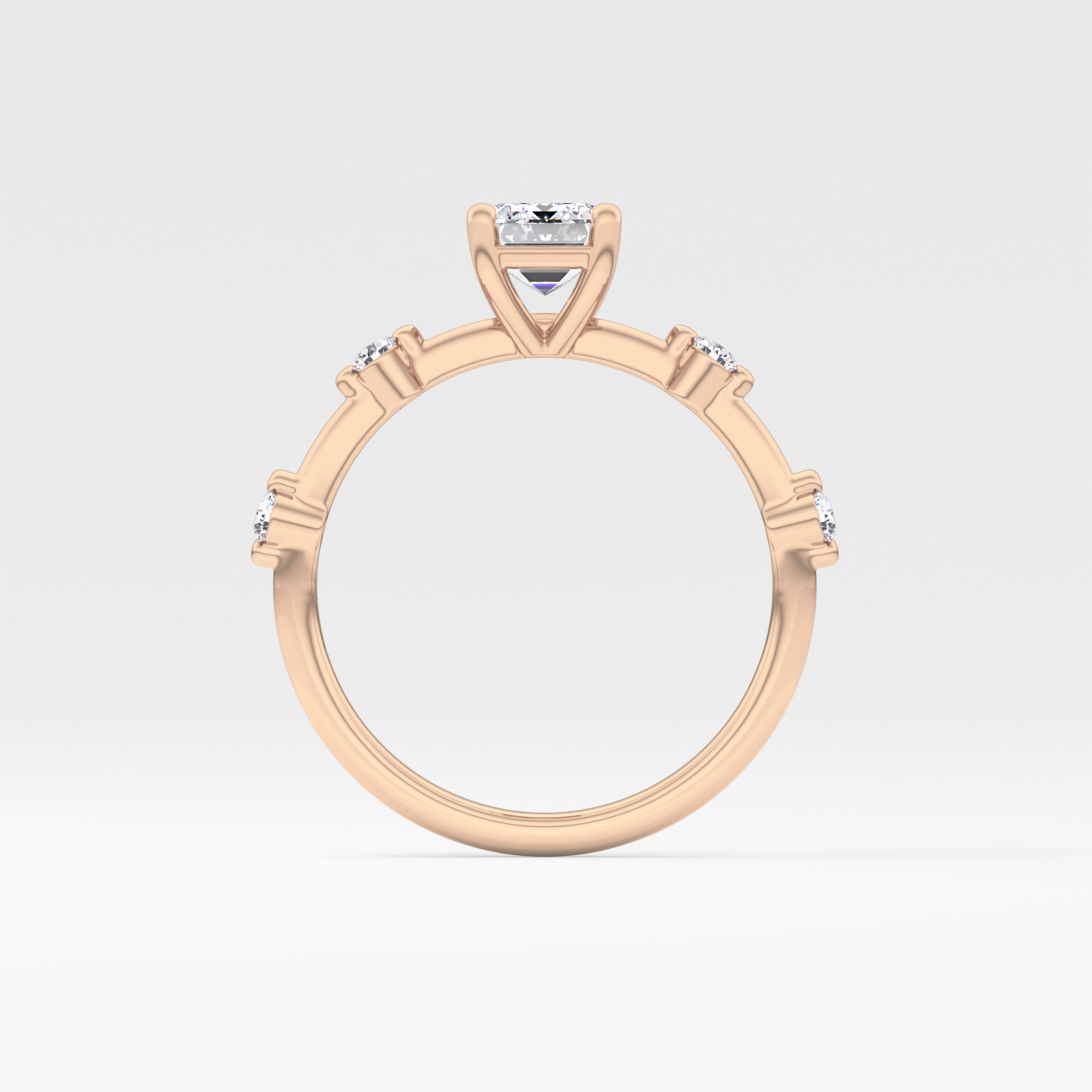 Emerald Cut 1.02 Carat Moissanite Ring – Dainty Setting in Gold