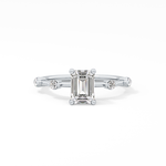 Emerald Cut 1.02 Carat Moissanite Ring – Dainty Setting in Gold