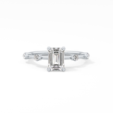 Emerald Cut 1.02 Carat Moissanite Ring – Dainty Setting in Gold