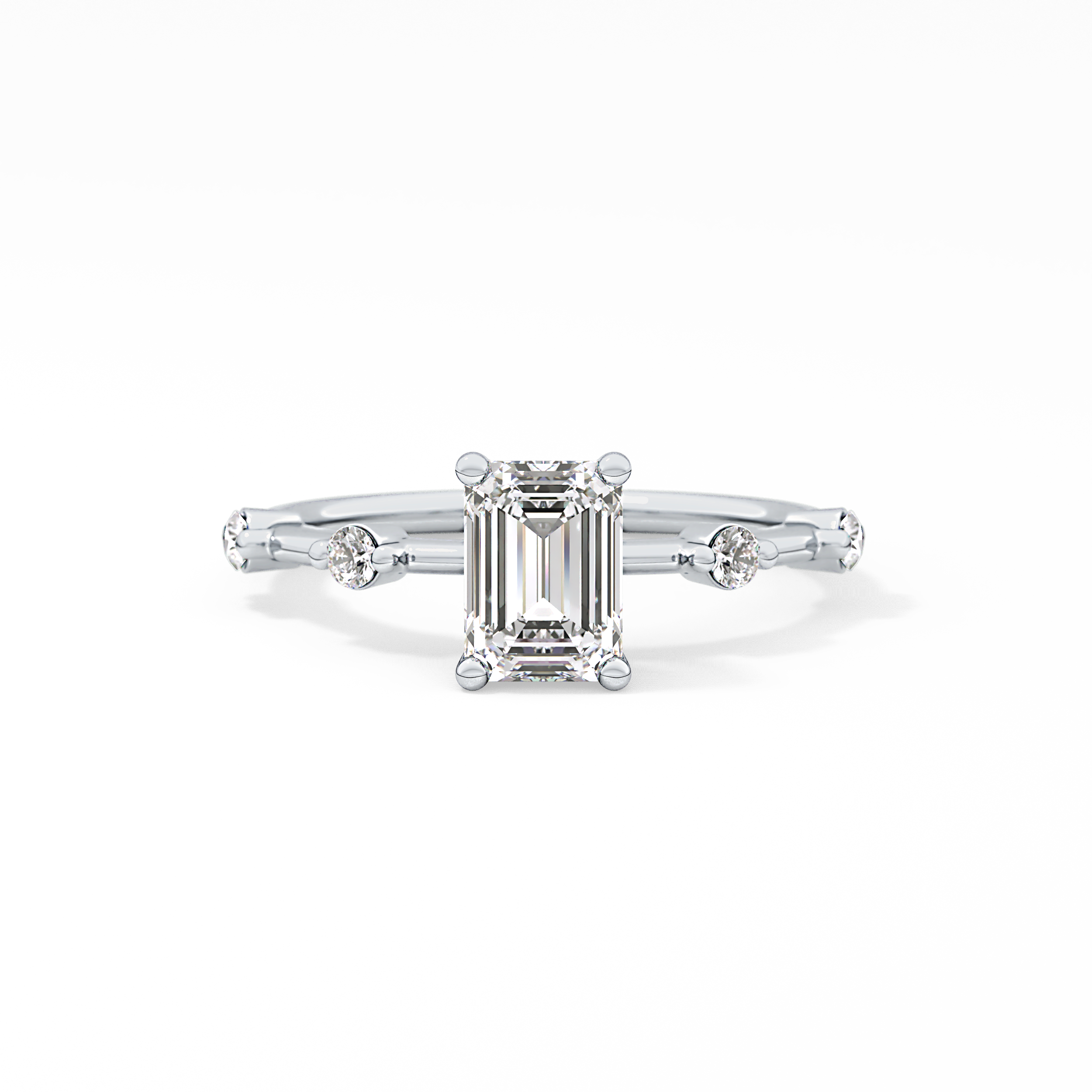 Emerald Cut 1.02 Carat Moissanite Ring – Dainty Setting in Gold