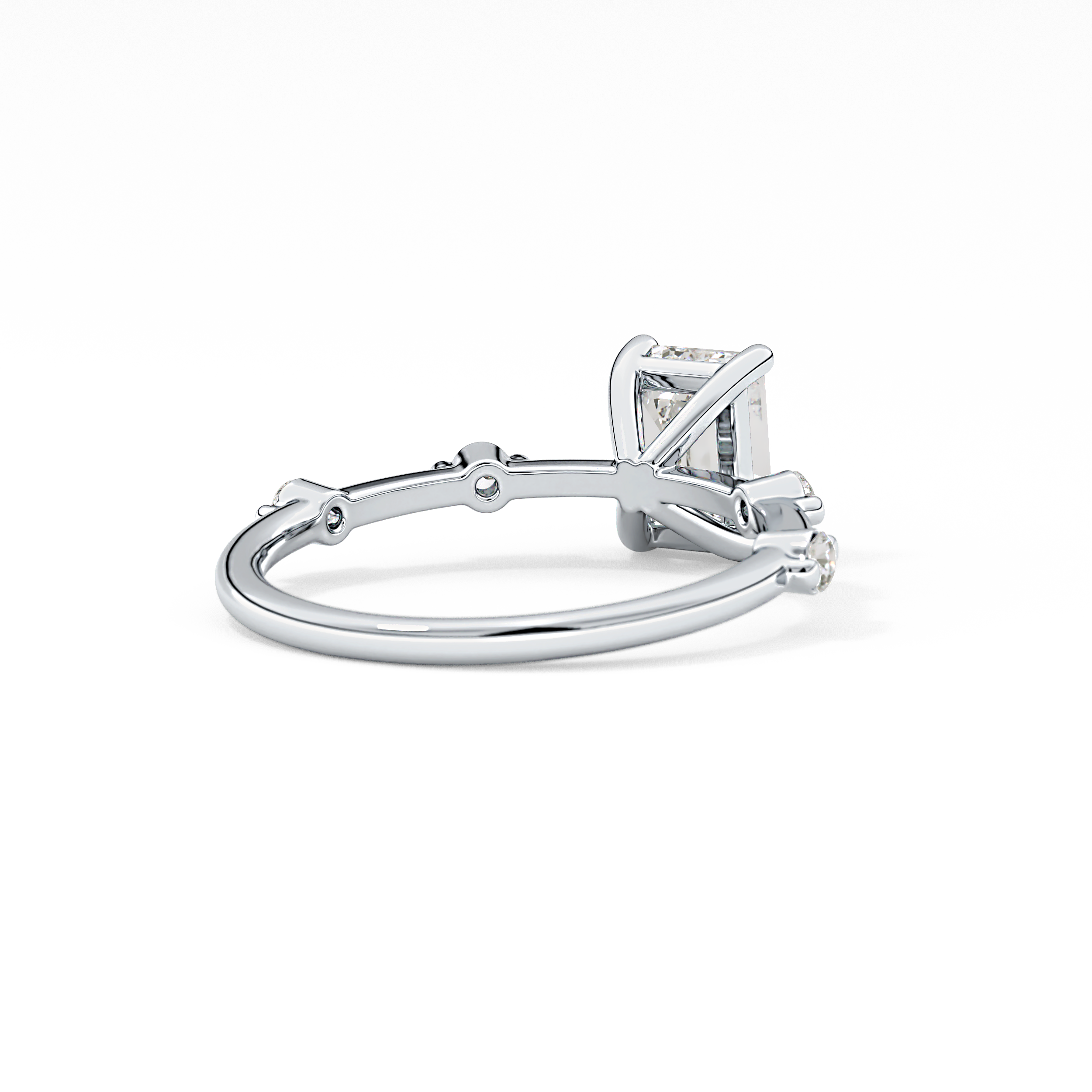 Emerald Cut 1.02 Carat Moissanite Ring – Dainty Setting in Gold
