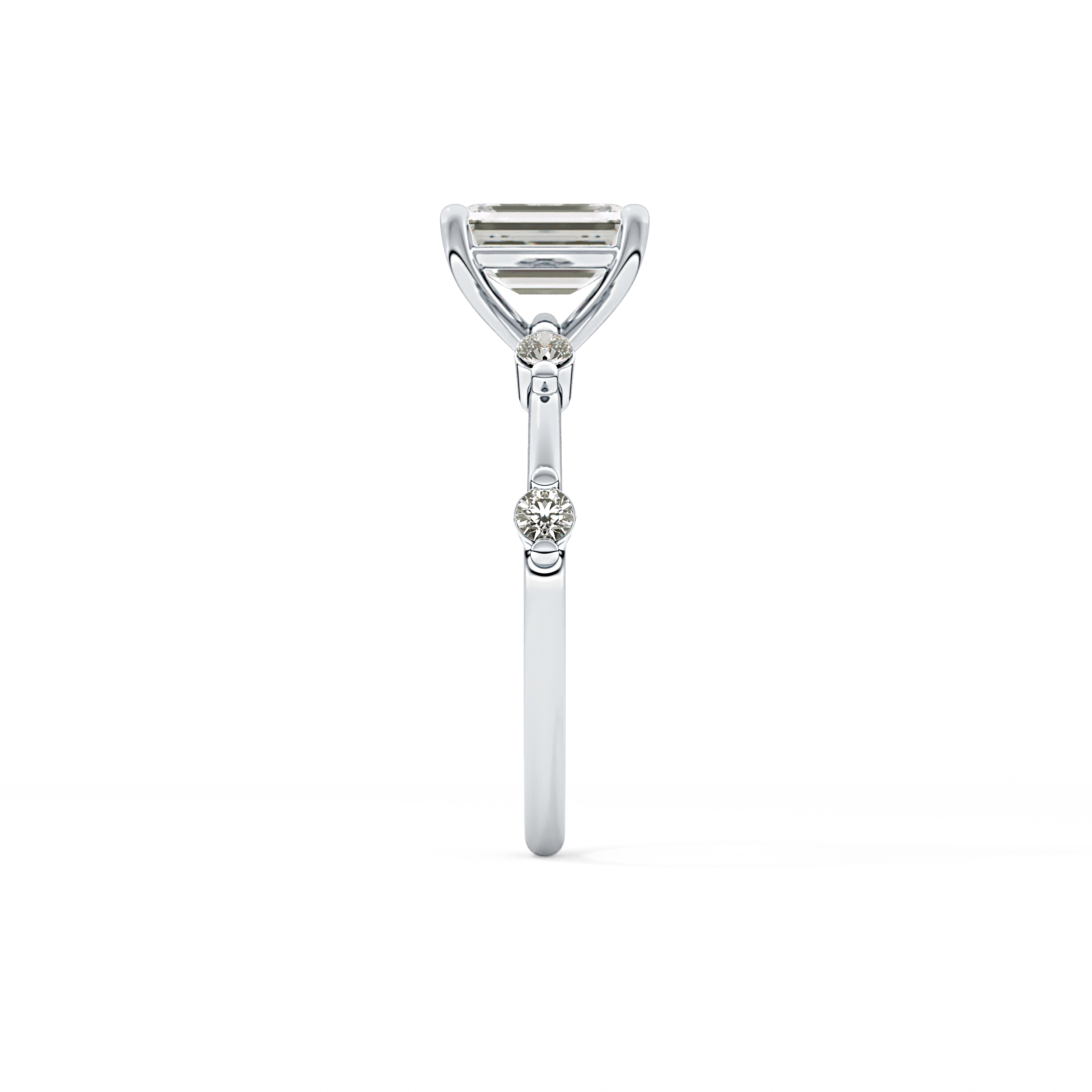 Emerald Cut 1.02 Carat Moissanite Ring – Dainty Setting in Gold