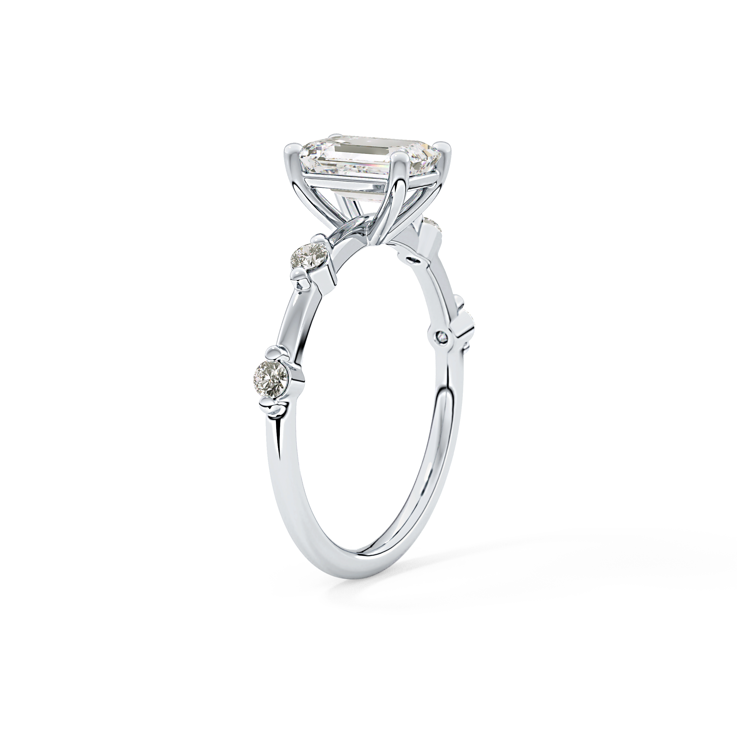 Emerald Cut 1.02 Carat Moissanite Ring – Dainty Setting in Gold
