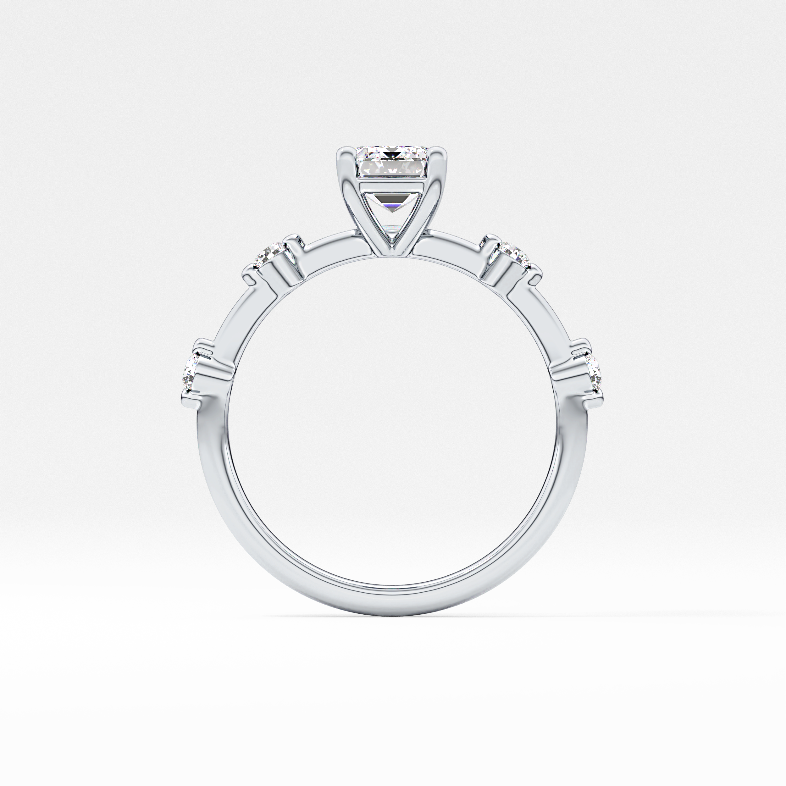 Emerald Cut 1.02 Carat Moissanite Ring – Dainty Setting in Gold