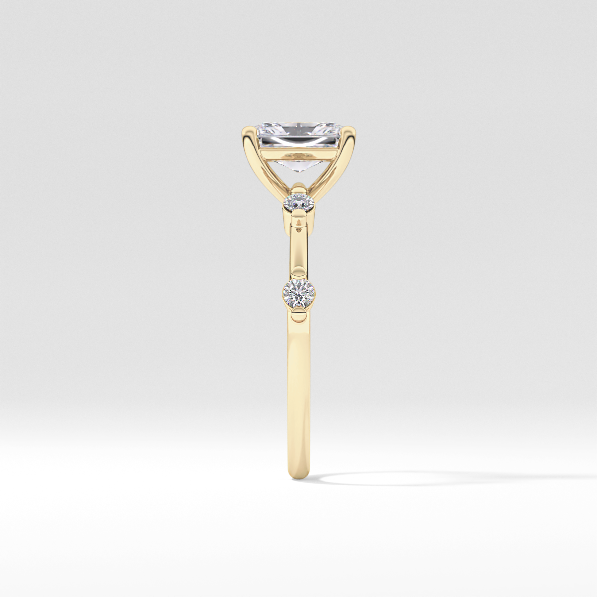 Radiant Cut 1.21 Carat Moissanite Ring – Dainty Setting in Gold