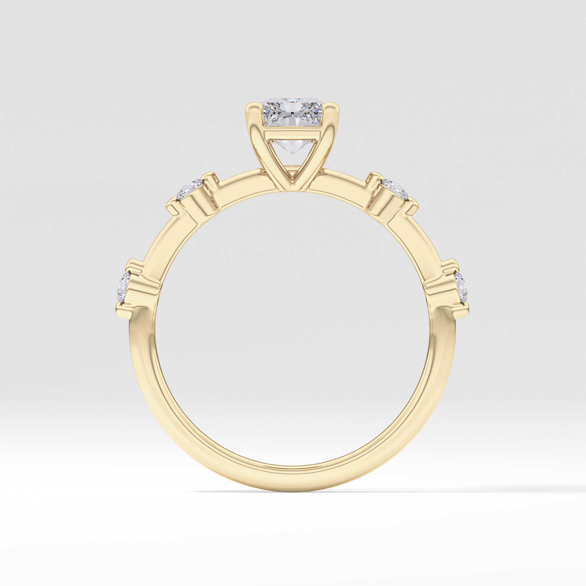 Radiant Cut 1.21 Carat Moissanite Ring – Dainty Setting in Gold