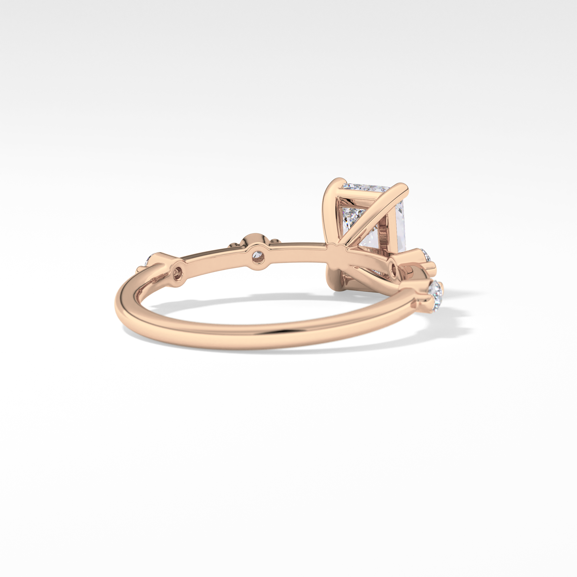 Radiant Cut 1.21 Carat Moissanite Ring – Dainty Setting in Gold