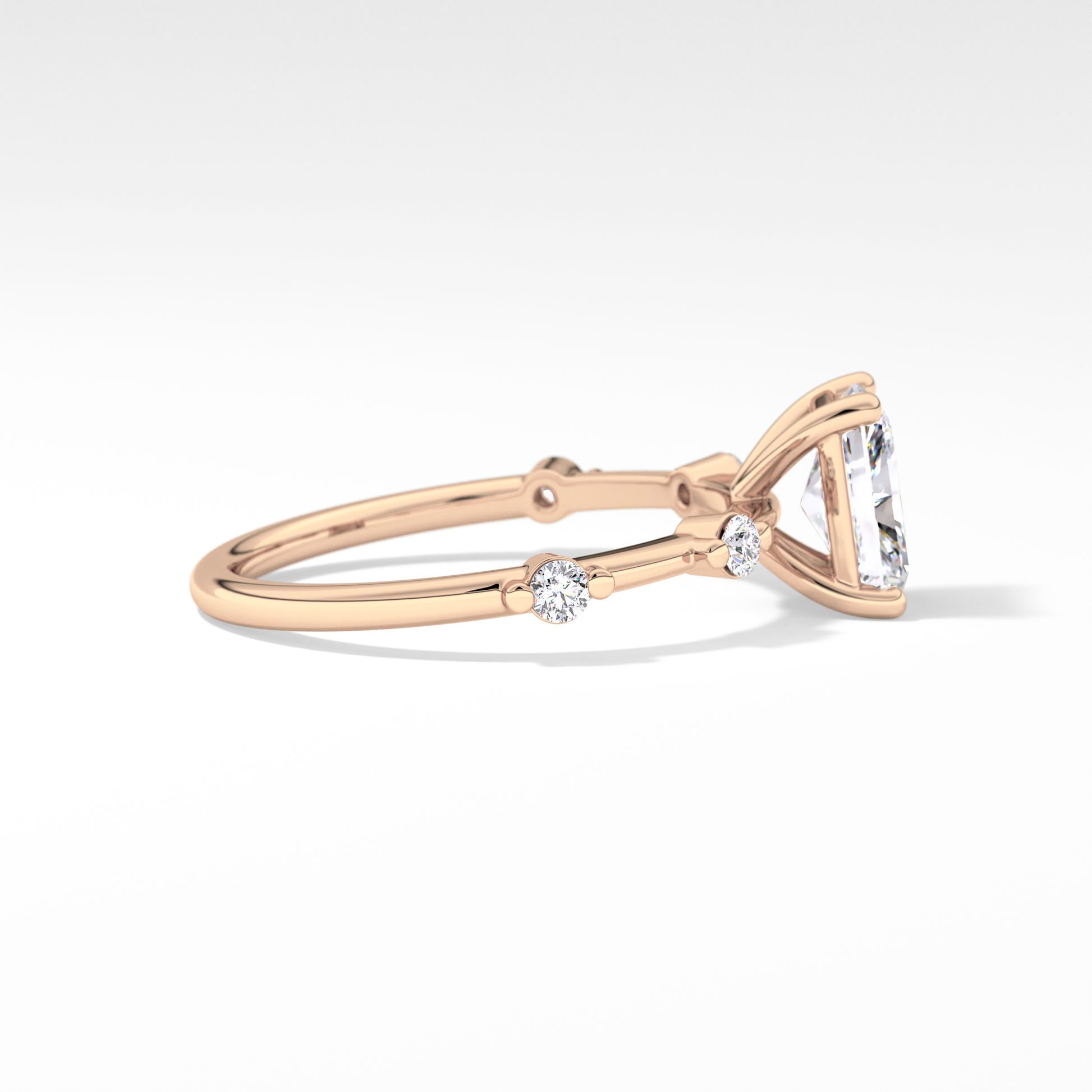 Radiant Cut 1.21 Carat Moissanite Ring – Dainty Setting in Gold