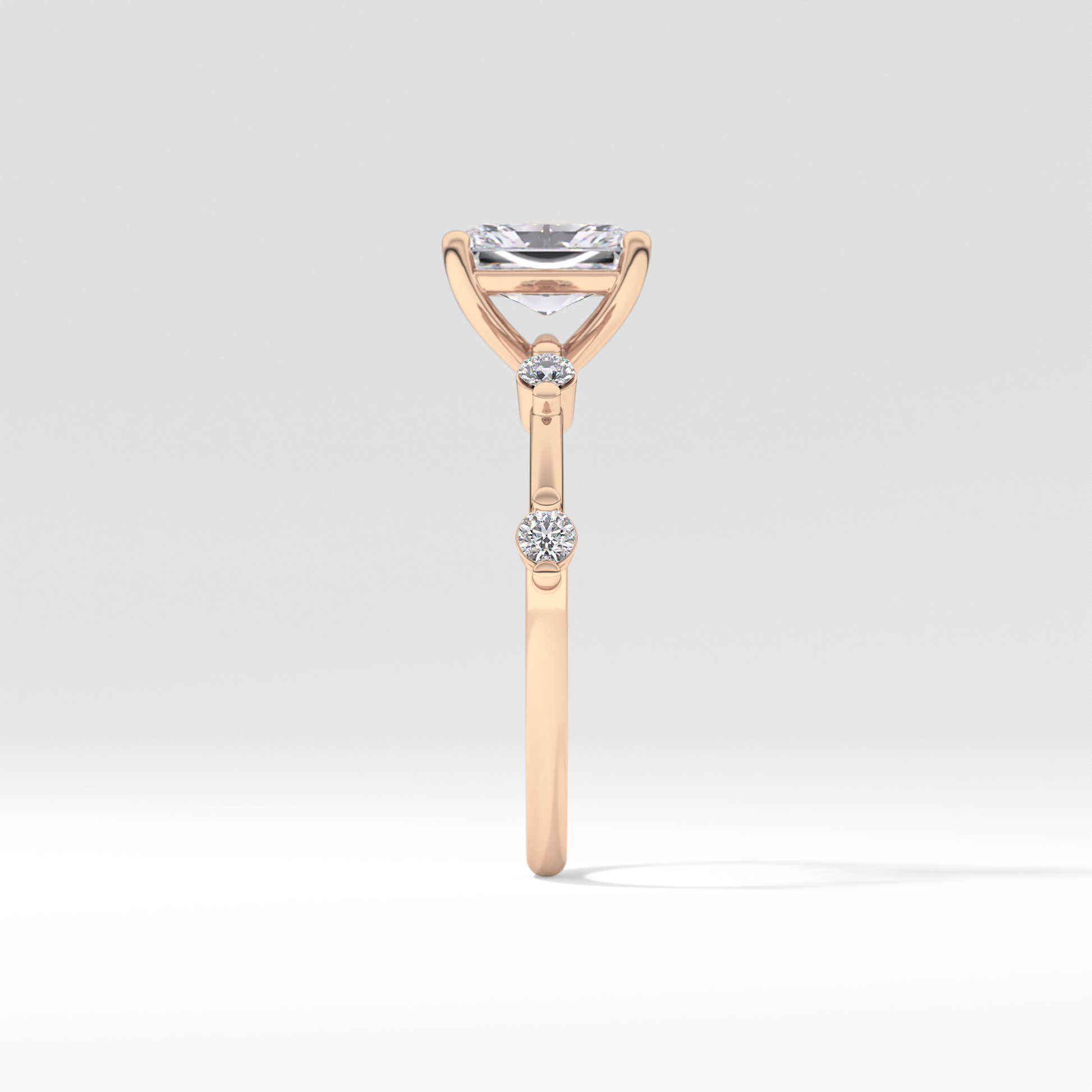 Radiant Cut 1.21 Carat Moissanite Ring – Dainty Setting in Gold