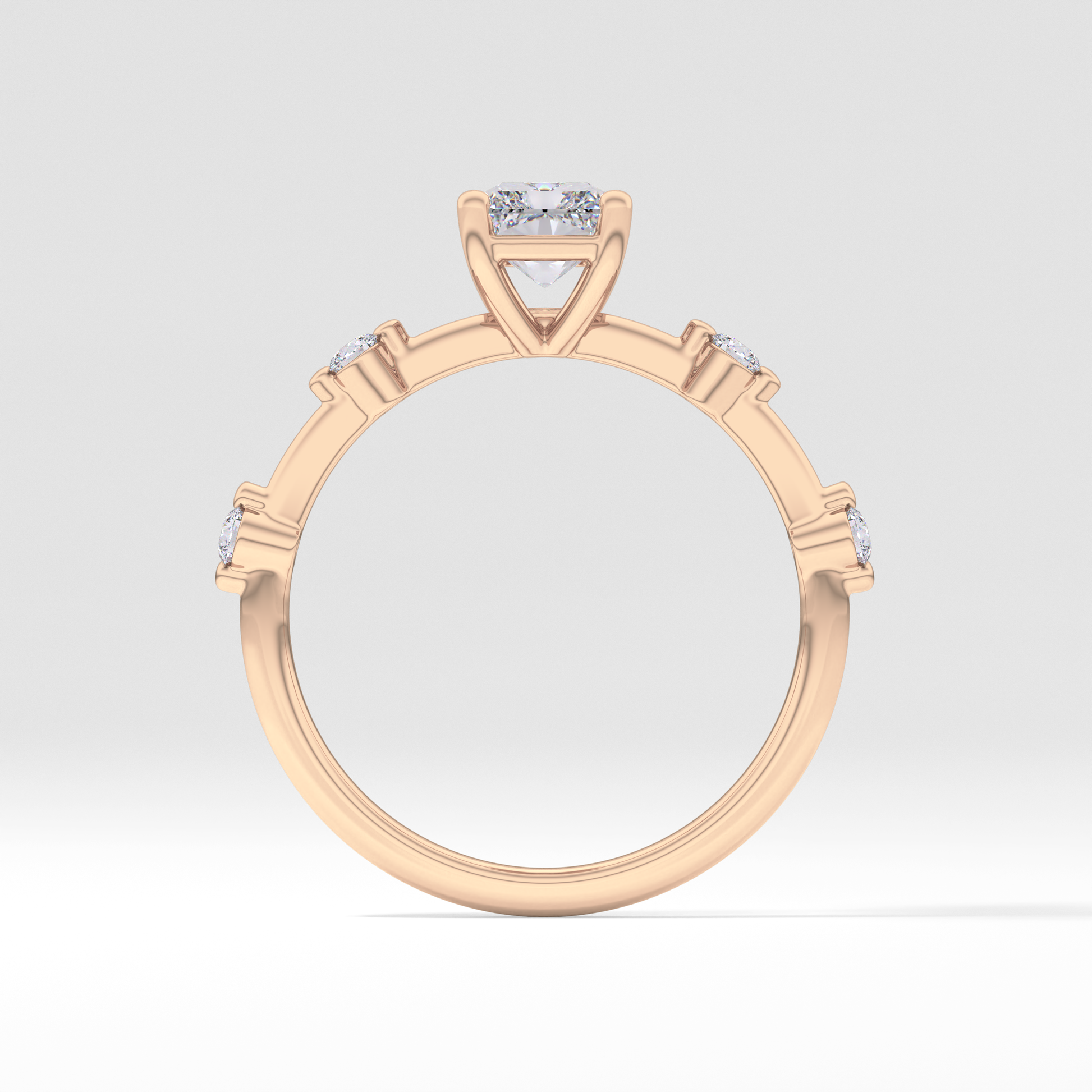 Radiant Cut 1.21 Carat Moissanite Ring – Dainty Setting in Gold