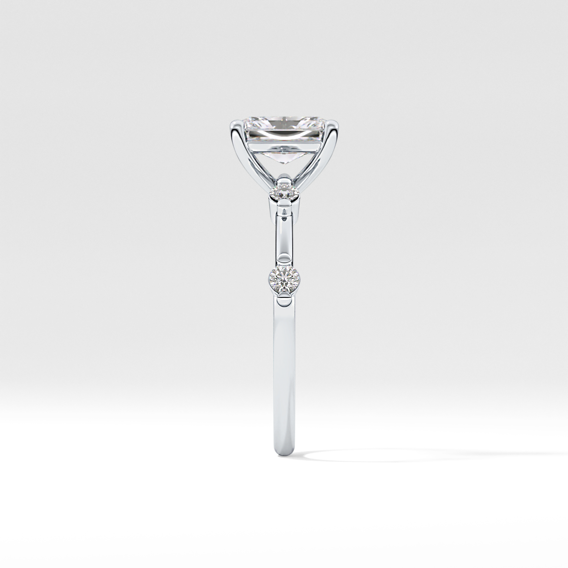 Radiant Cut 1.21 Carat Moissanite Ring – Dainty Setting in Gold