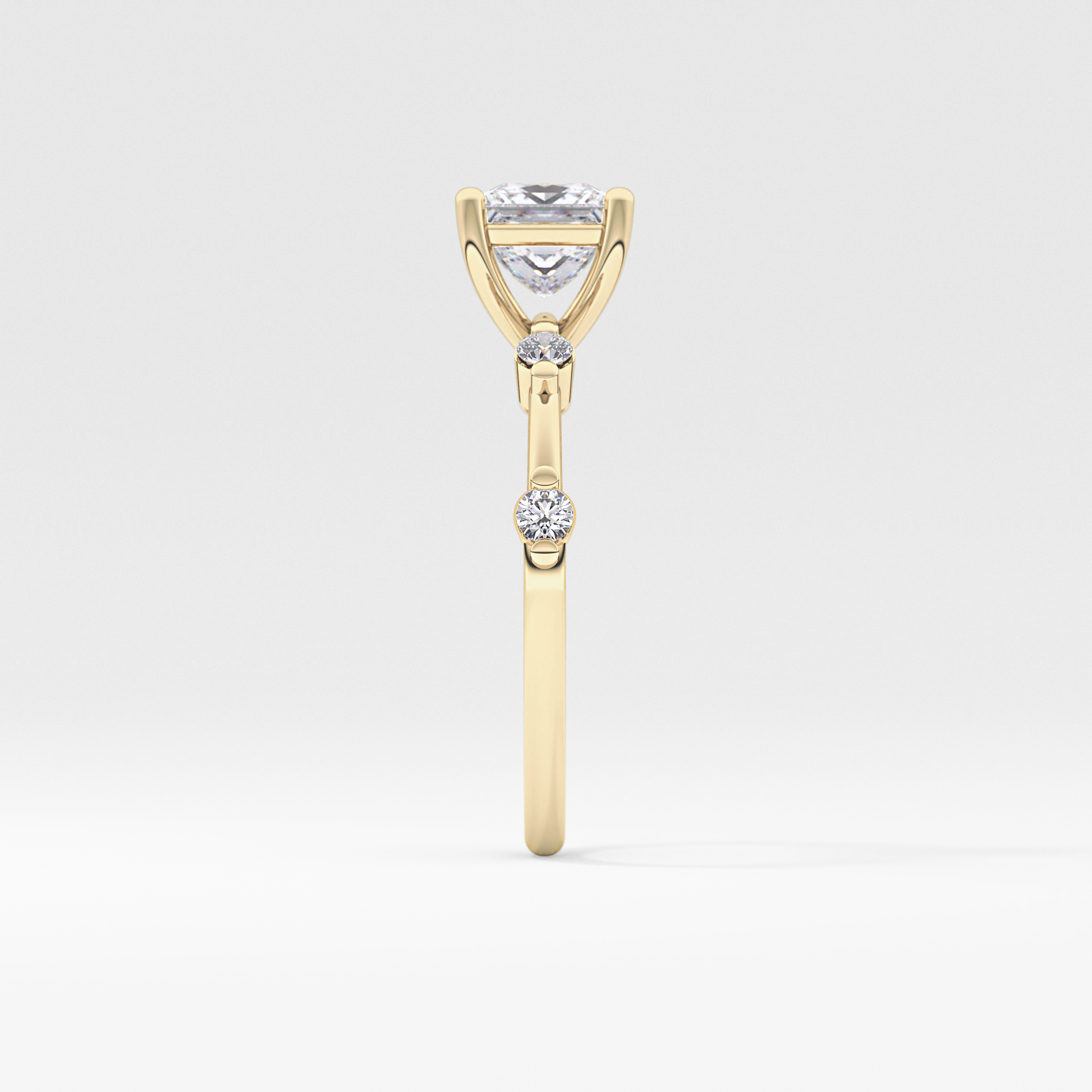 Princess Cut 1.04 Carat Moissanite Ring – Dainty Setting in Gold