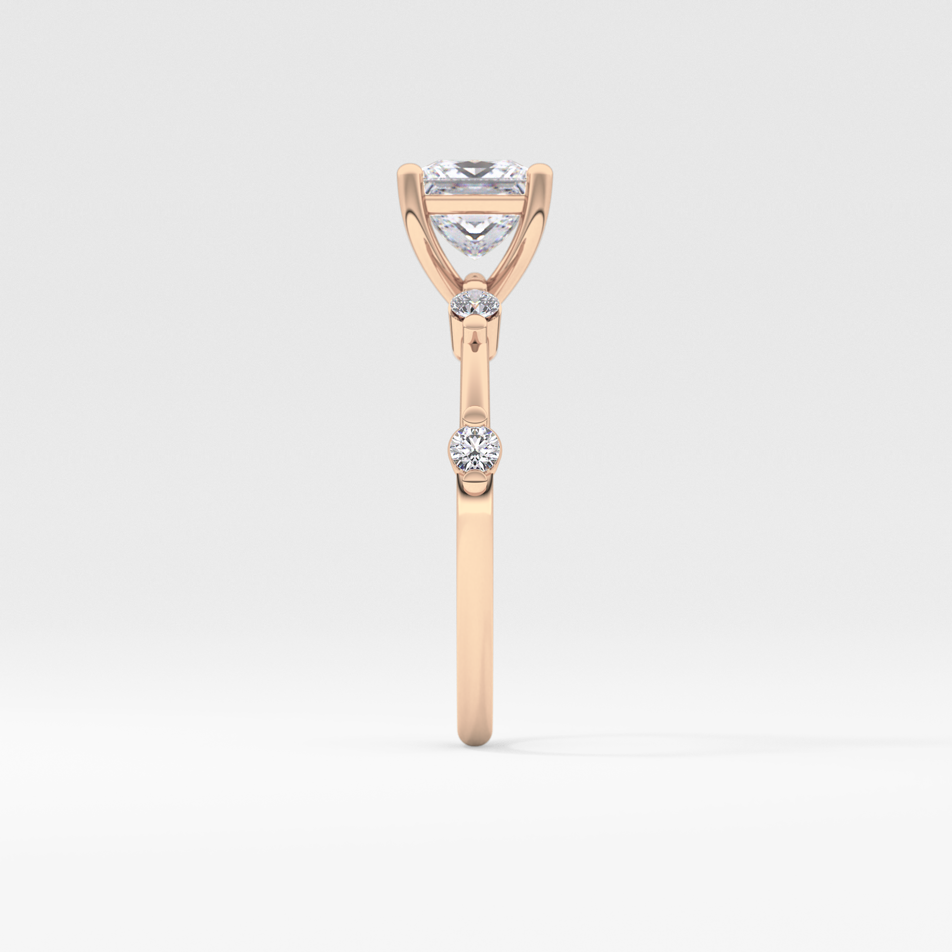 Princess Cut 1.04 Carat Moissanite Ring – Dainty Setting in Gold