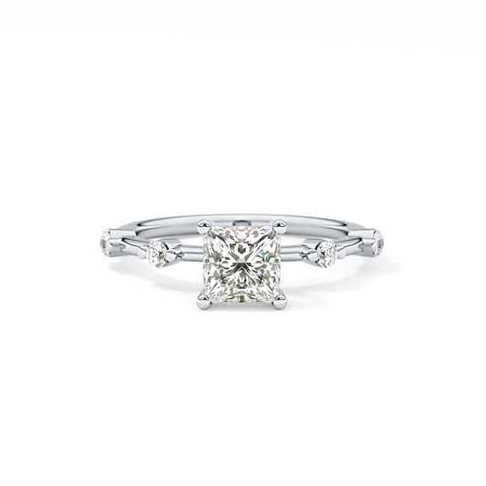 Princess Cut 1.04 Carat Moissanite Ring – Dainty Setting in Gold