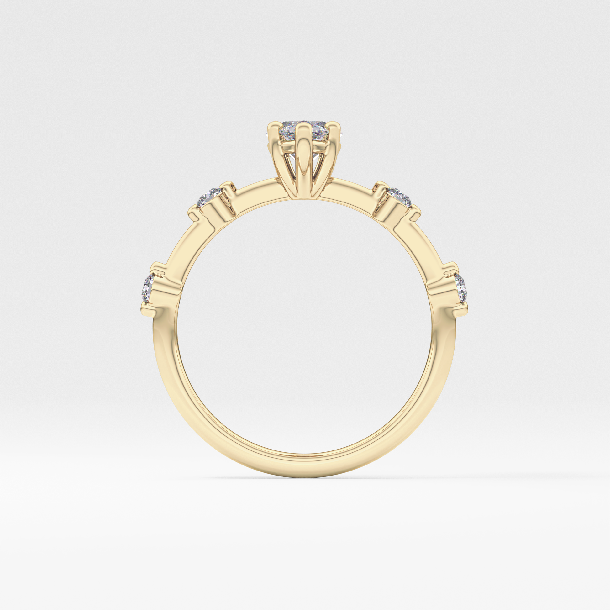 Marquise Cut 0.82 Carat Moissanite Ring – Dainty Setting in Gold