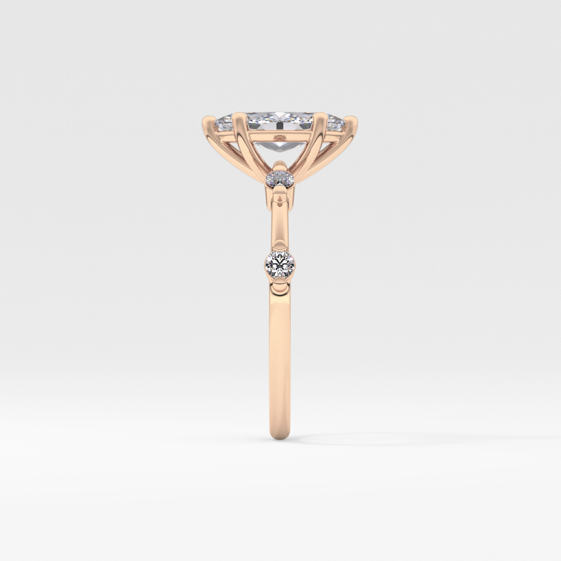 Marquise Cut 0.82 Carat Moissanite Ring – Dainty Setting in Gold