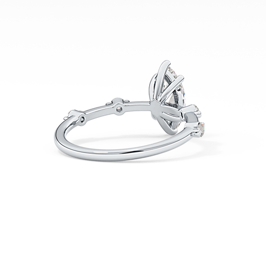 Marquise Cut 0.82 Carat Moissanite Ring – Dainty Setting in Gold