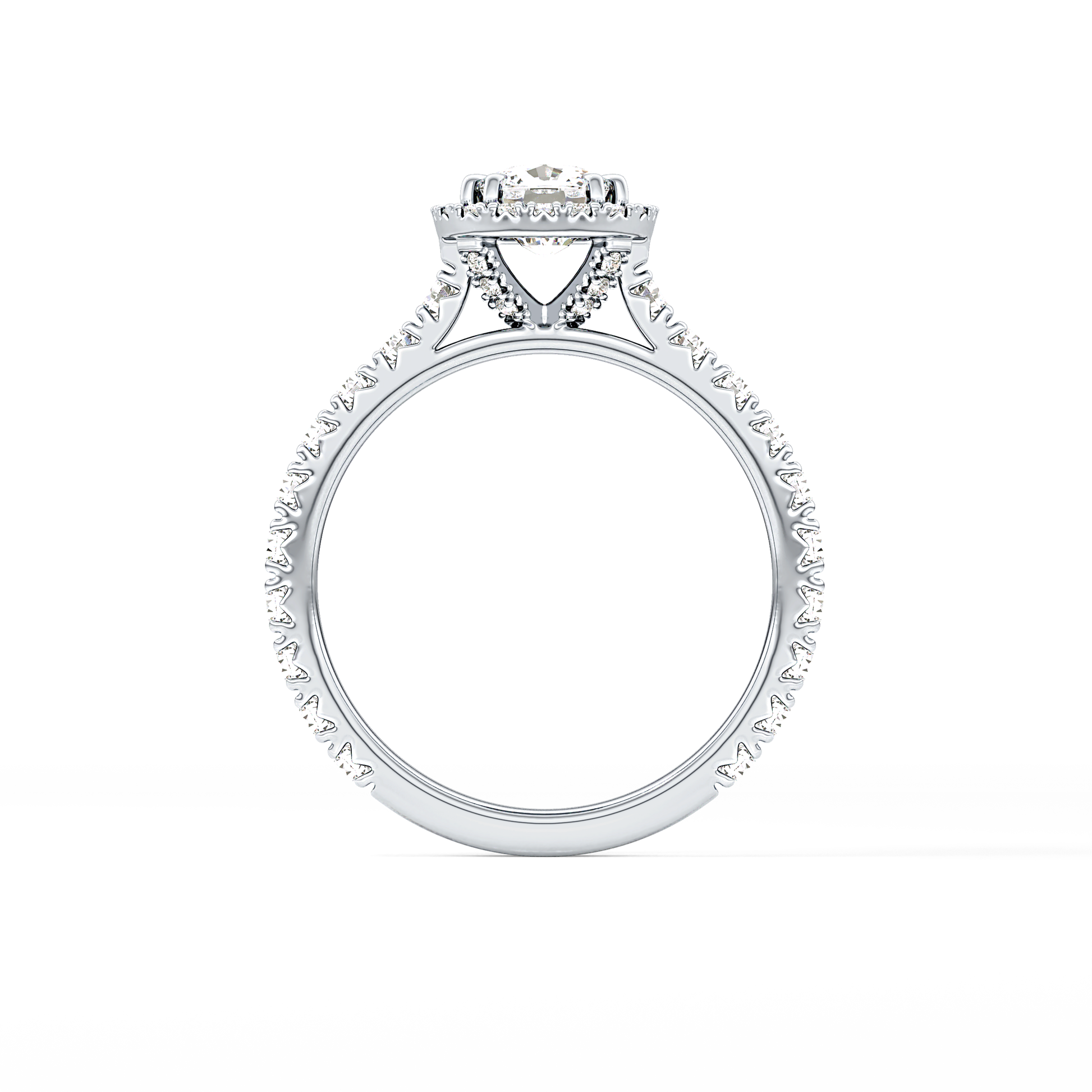 Cushion Cut 1.04 Carat Moissanite Ring – Halo & Pave Setting in Gold