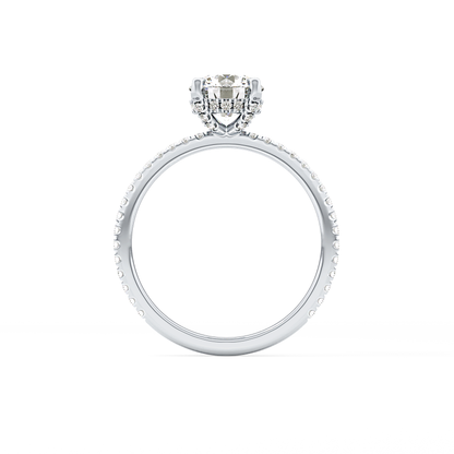 Round Cut 1.03 Carat Moissanite Ring – Halo and Pave Setting in Gold