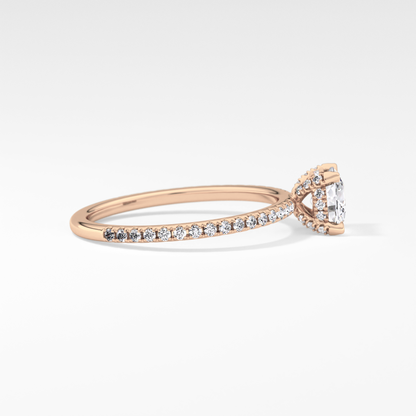 Cushion Cut 0.95 Carat Moissanite Ring – Halo and Pave Setting in Gold